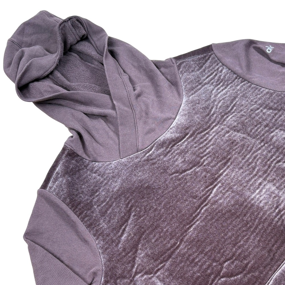 Alo Yoga Layer Velour Hoodie Womens Medium Purple Athleisure Streetwear Lounge